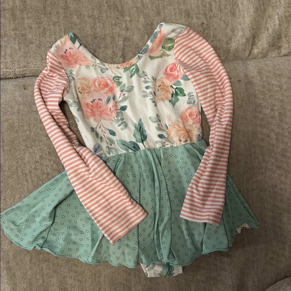 Cheeky Plum Pastel Floral Leotard with skirt